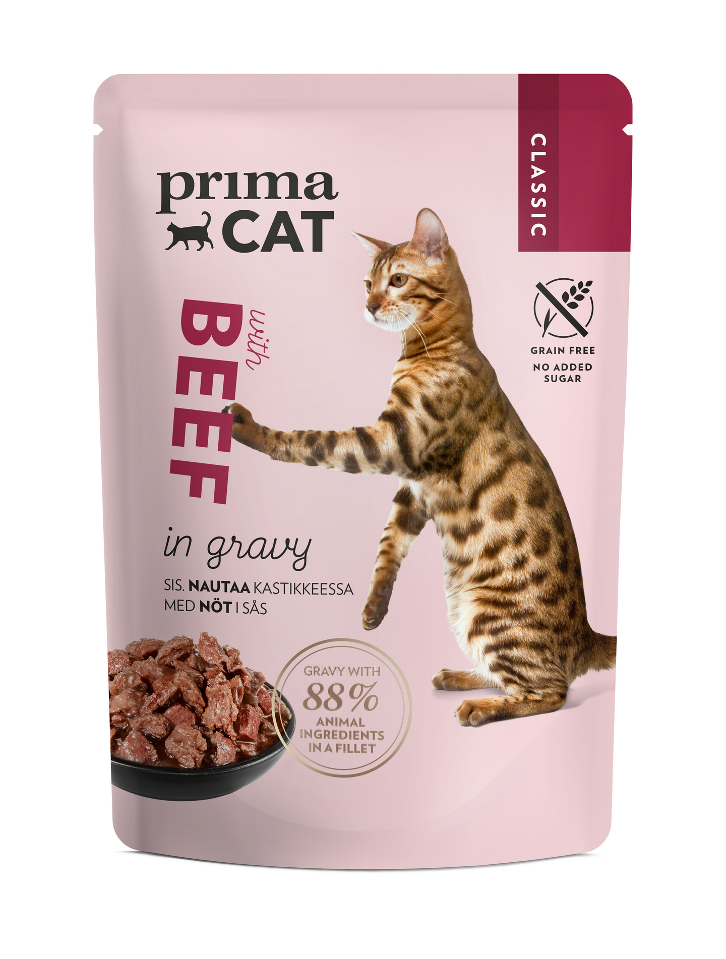 PrimaCat Classic Nautaa kastikkeessa 85g