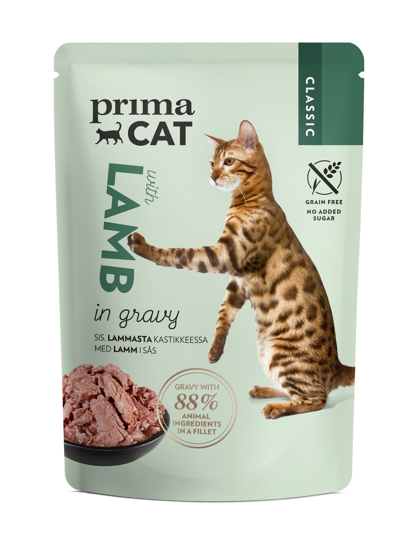 PrimaCat Classic Lammasta kastikkeessa 85g