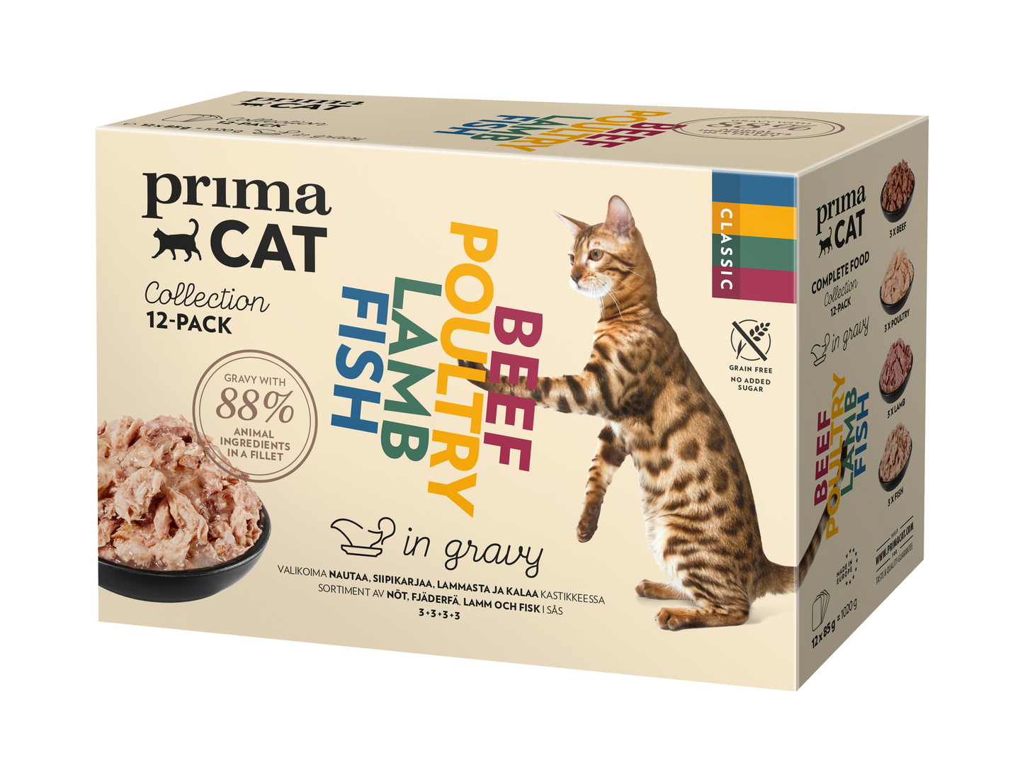 PrimaCat Classic kastikelajitelma 12 x 85g | K-Ruoka Verkkokauppa