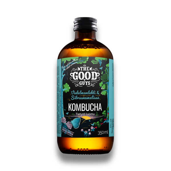 The Good Guys Kombucha vadelmanlehti-sitruunamelissa 0,35l luomu