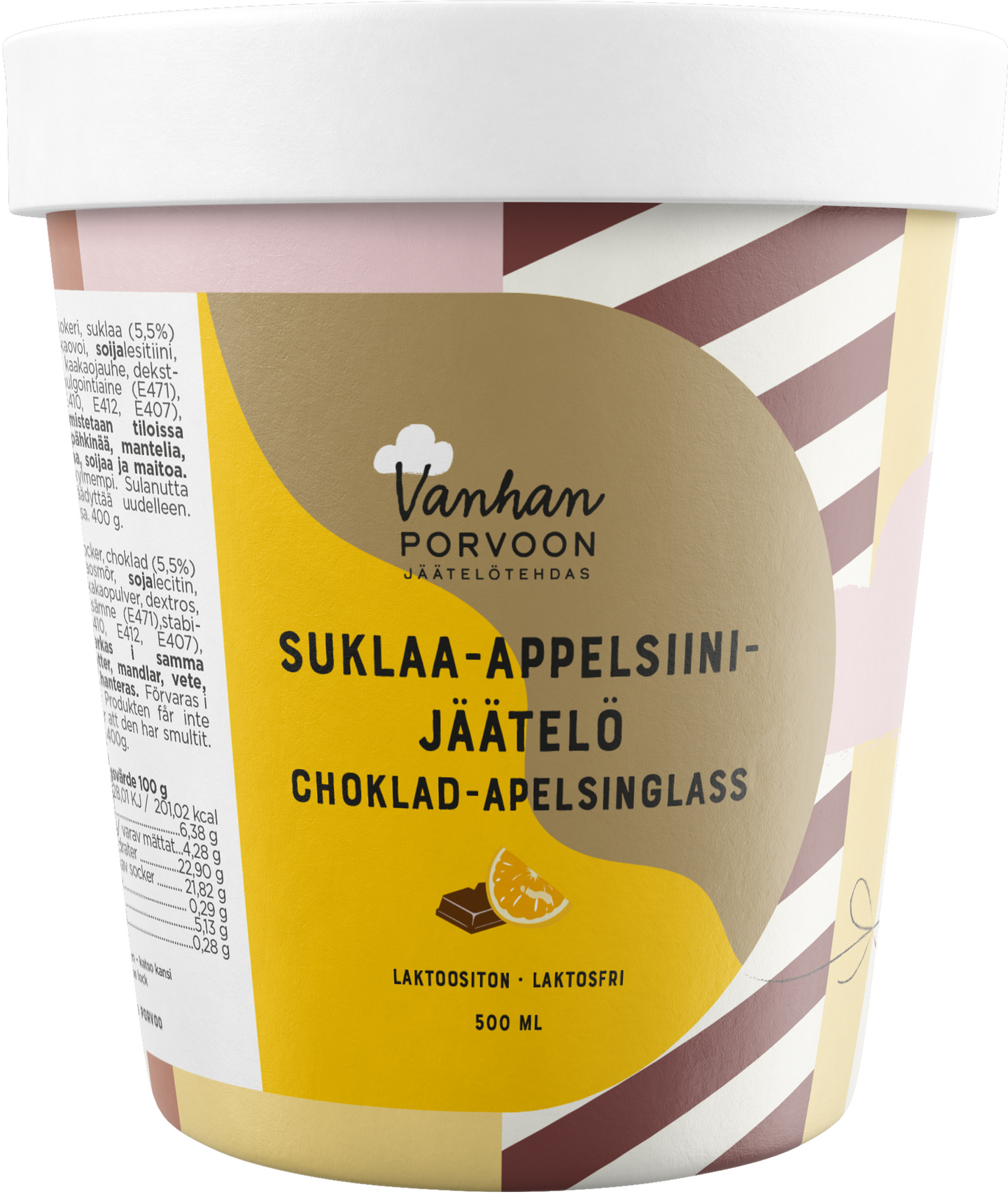 Vanhan Porvoon Jäätelötehdas Appelsiini-suklaajäätelö 500 ml