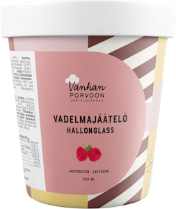 Vanhan Porvoon 500ml vadelmajäätelö laktoositon