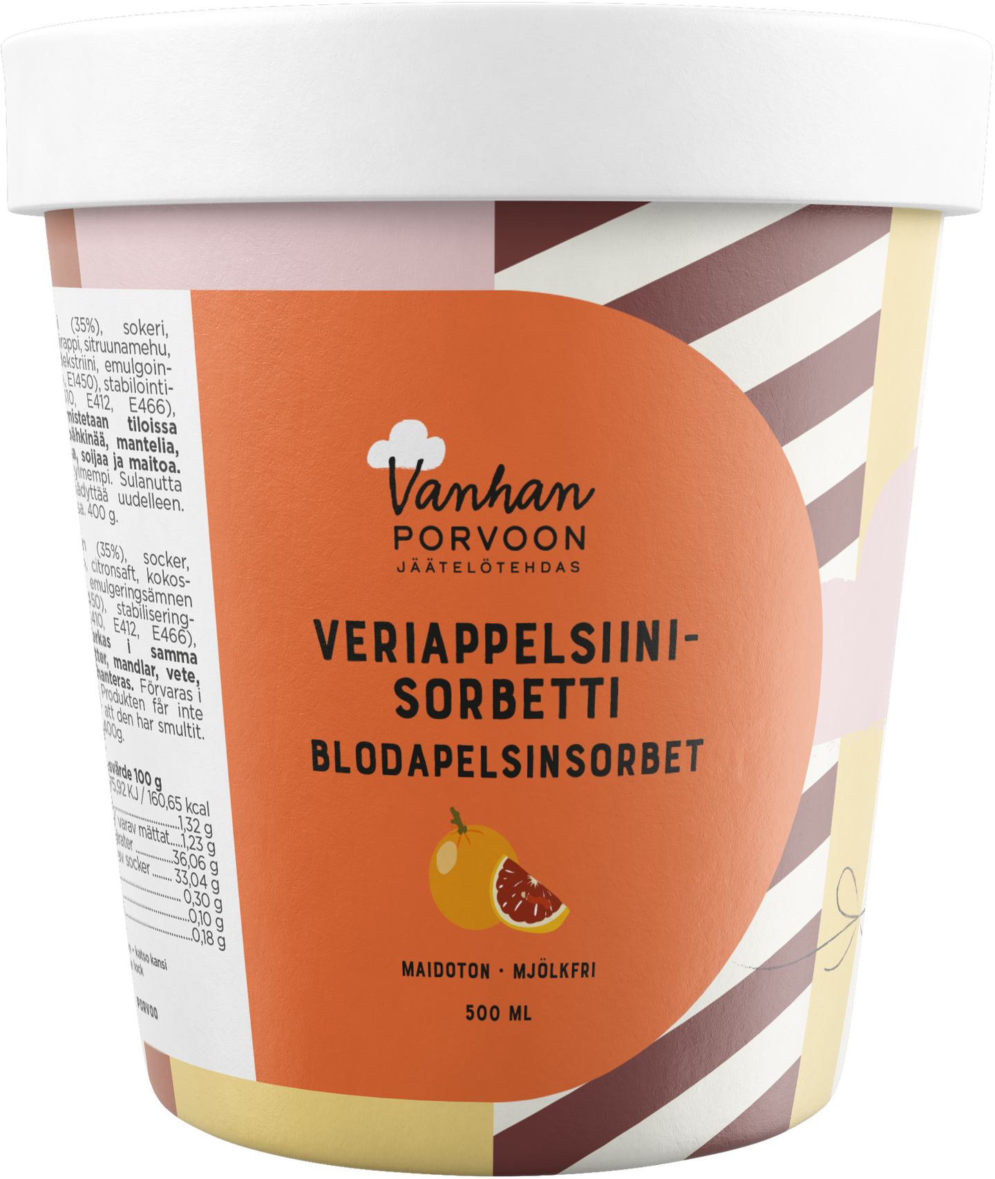 Vanhan Porvoon Jäätelötehdas Veriappelsiinisorbetti 500 ml