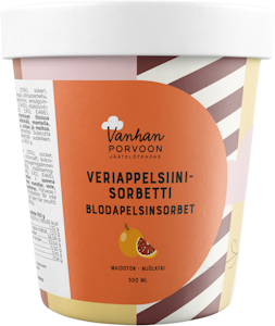 Vanhan Porvoon Jäätelötehdas Veriappelsiinisorbetti 500 ml