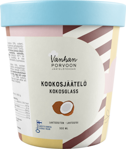 Vanhan Porvoon Jäätelötehdas Kookosjäätelö 500 ml