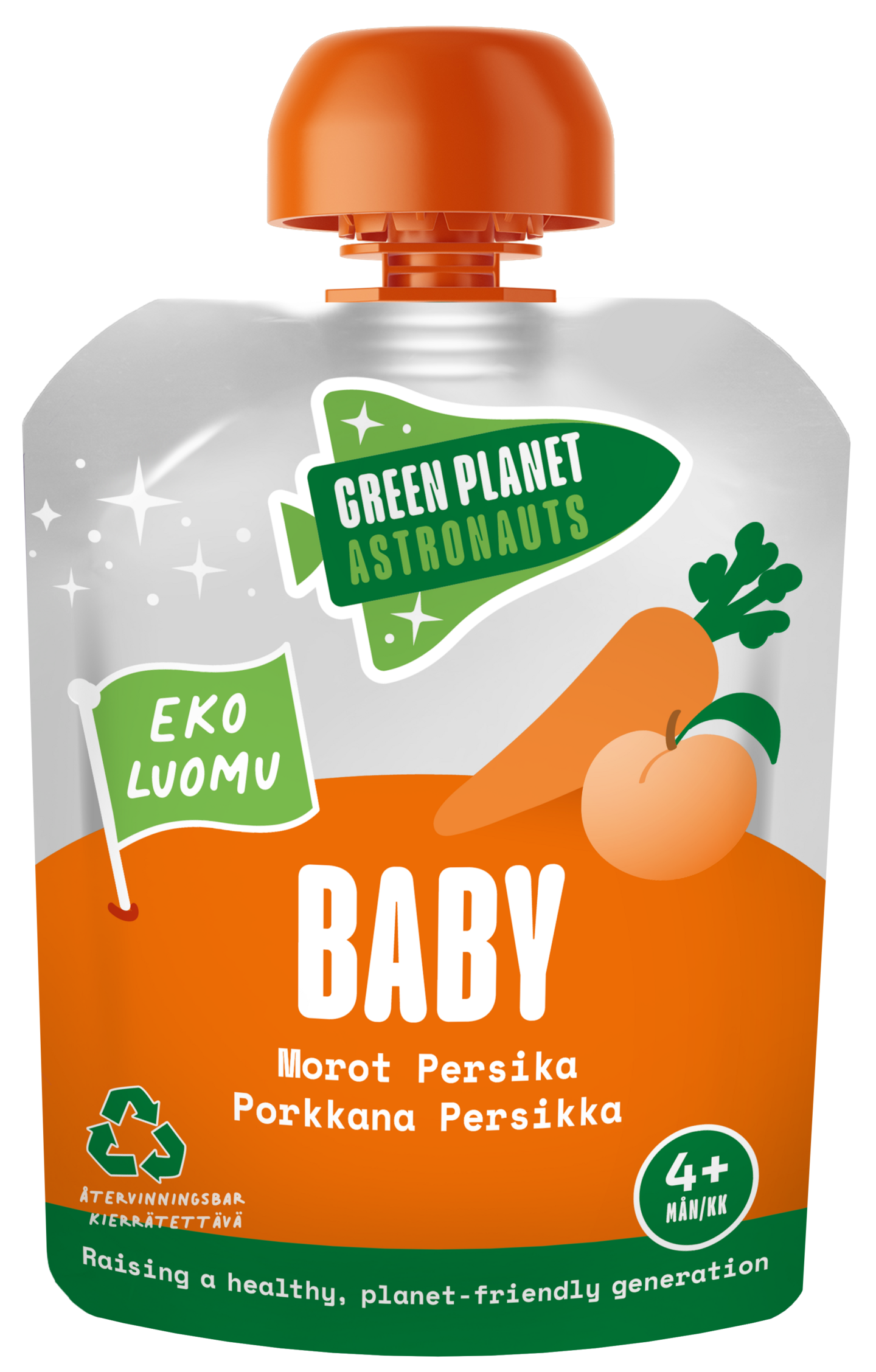 Green Planet Astronauts Luomu Porkkana Persikka 70g 4kk