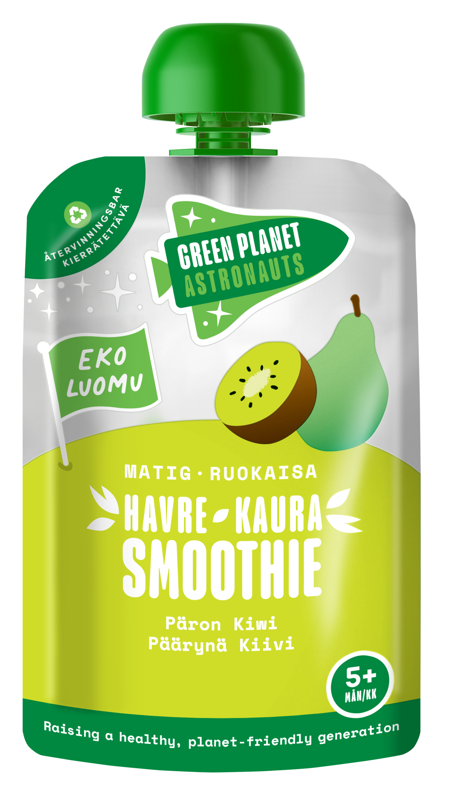 Green Planet Astronauts Luomu kaurasmoothie 100g 5kk kiiwi päärynä