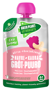 Green Planet Astronauts Luomu kaurapuuro 100g 6kk pähkinä vadelma