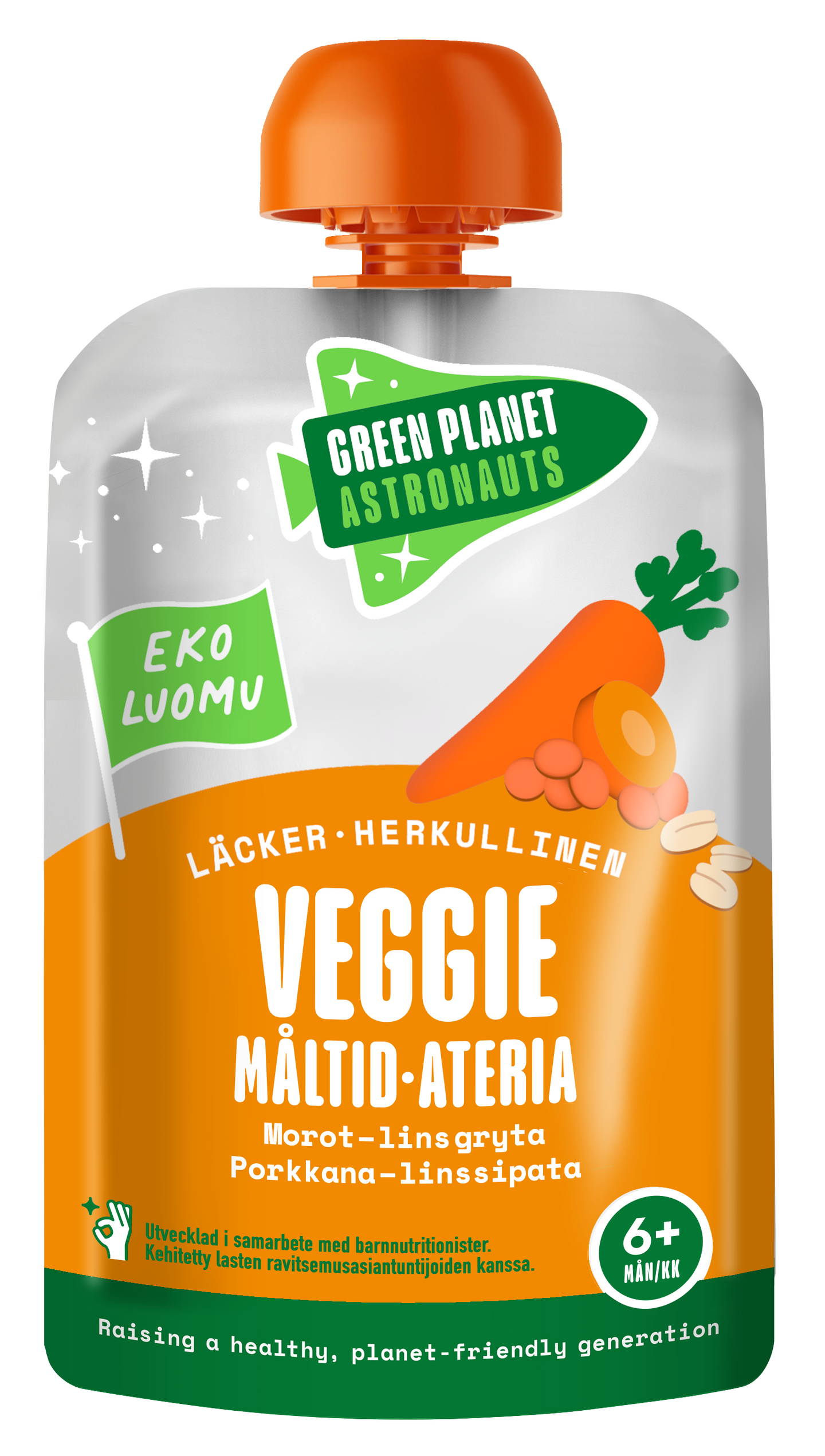 Green Planet Astronauts Luomu kaurakasvisateria linssi-porkkana 100g 6kk+