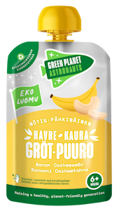 Green Planet Astronauts Luomu kaurapuuro 100g 6kk pähkinä banaani