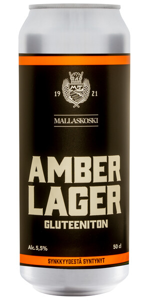 Mallaskoski Amber Lager olut 5,5% 0,5l gluteeniton
