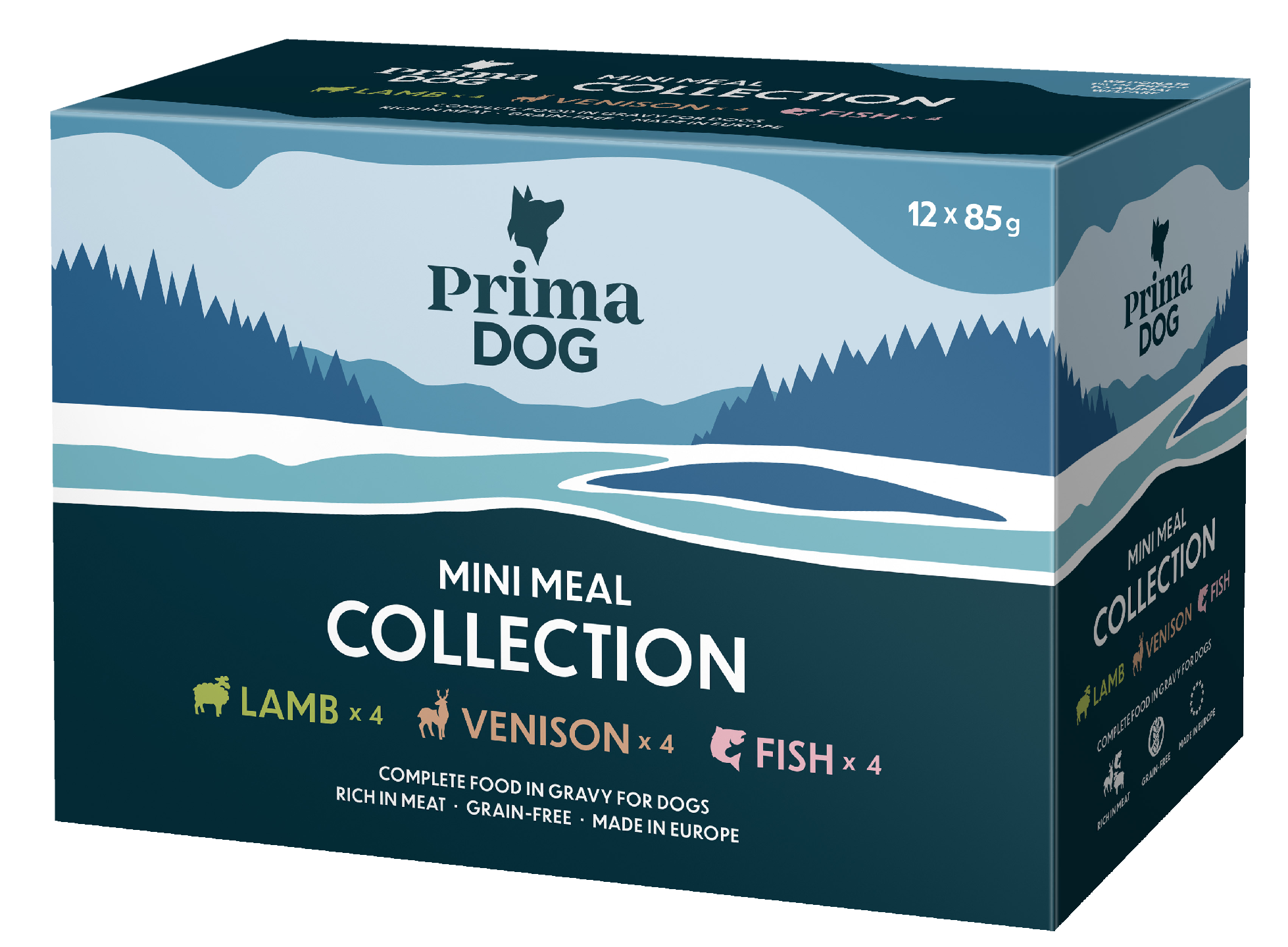 PrimaDog Mini Meal Lajitelma kastikkeessa 12 x 85 g