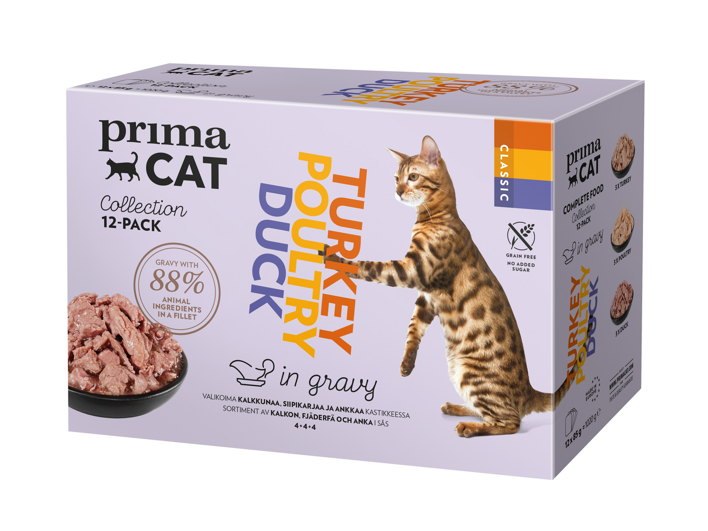 PrimaCat Classic siipikarja kastikelajitelma 12 x 85 g