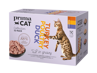 PrimaCat Classic siipikarja kastikelajitelma 12 x 85 g