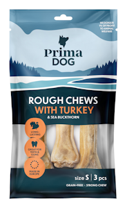 PrimaDog Rough Chews täytetty puruluu S 3 kpl 105g kalkkuna-tyrni