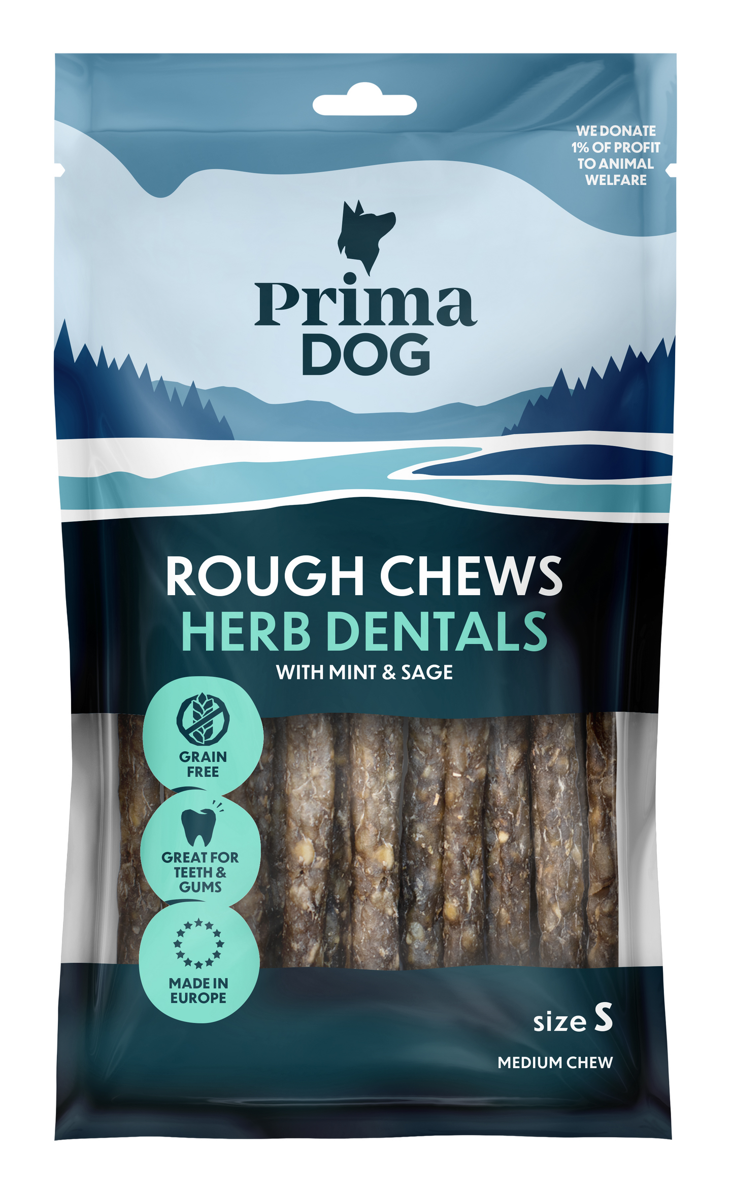 PrimaDog Rough Chews hammashoitoluu S 14kpl 100g yrtti