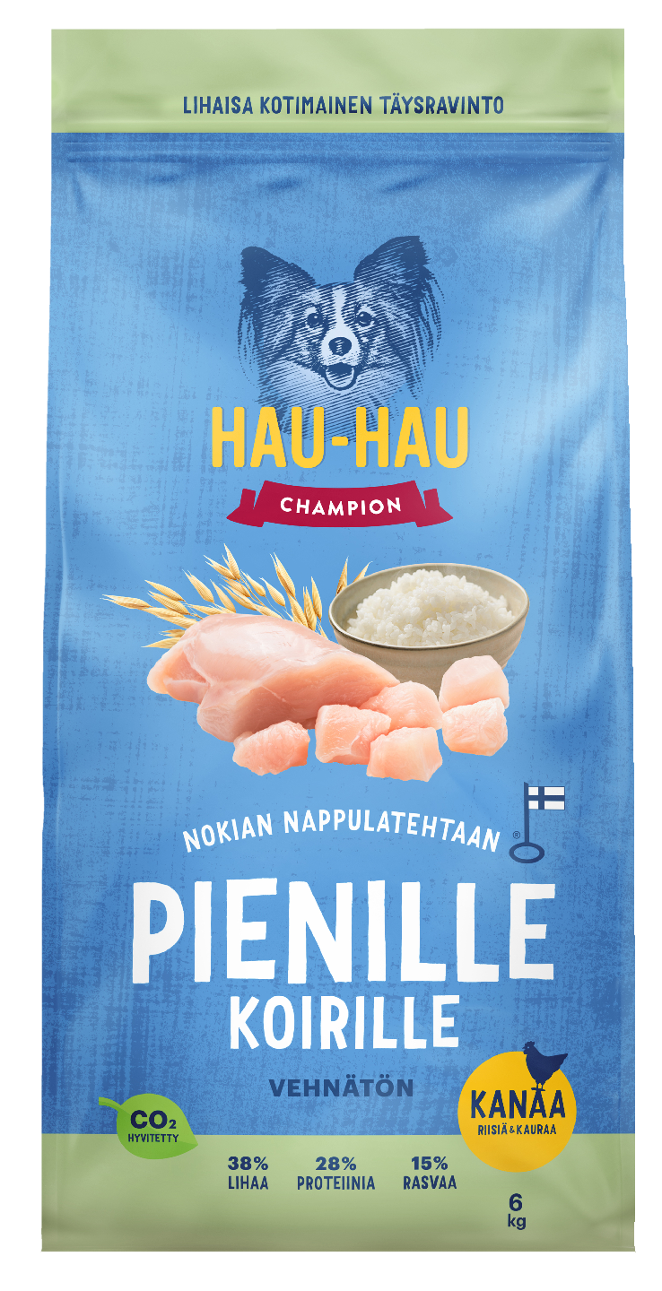 Hau-Hau Champion pienet koirat täysravinto 6kg kanaa, riisiä & kauraa