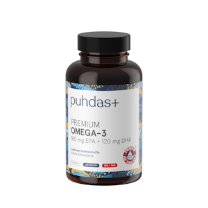 Puhdas+ Omega-3 180mg EPA+120mg DHA 160 kaps 112g