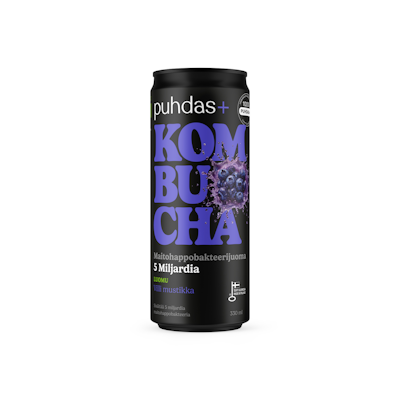 Puhdas+ Kombucha Villi Mustikka 0,5% 0,33l luomu