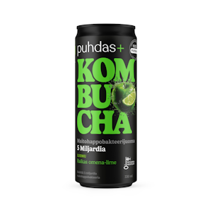 Puhdas+ Kombucha Raikas Omena-Lime 0,5% 0,33l luomu