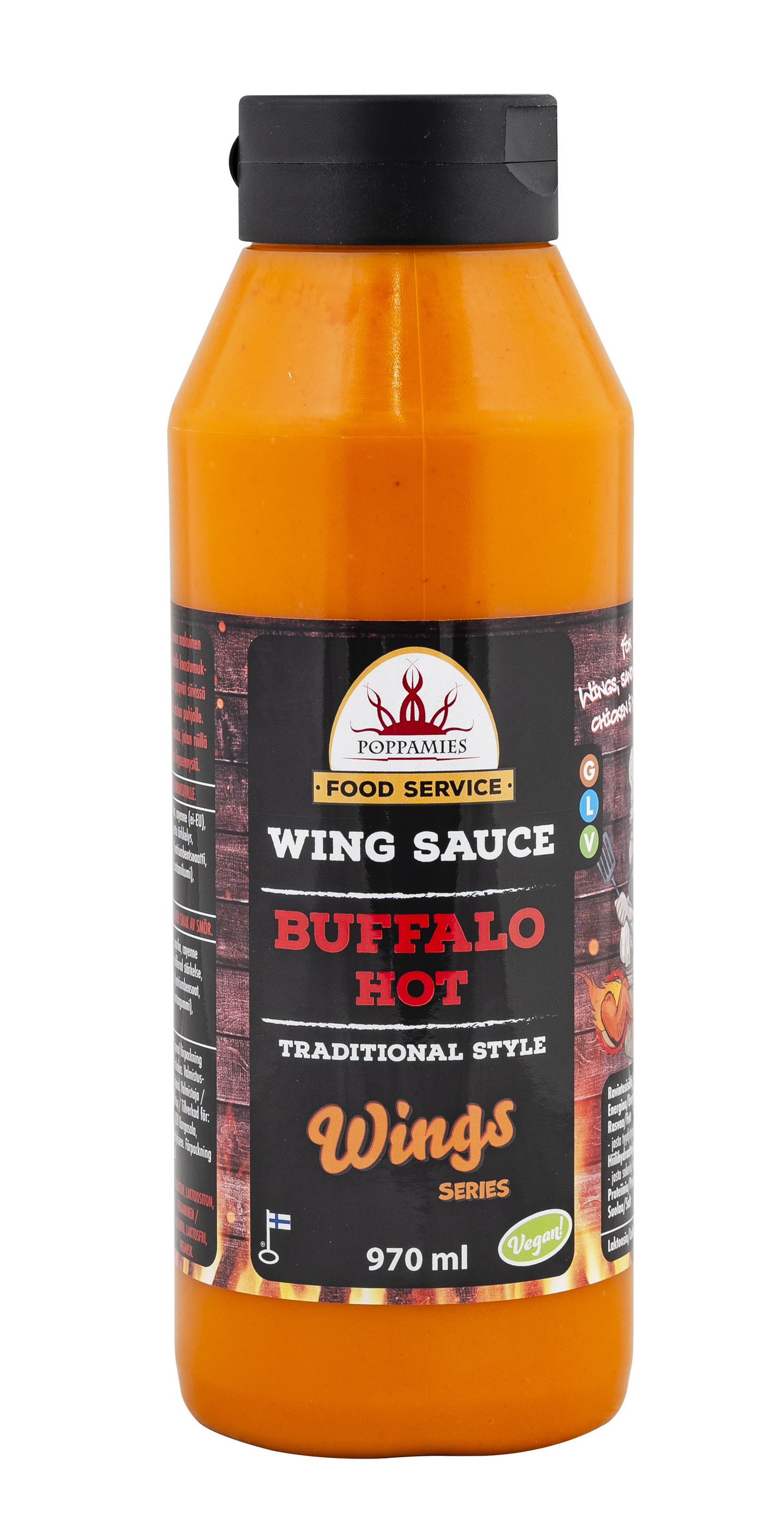 Poppamies Wing Sauce Buffalo Hot siipikastike 970ml