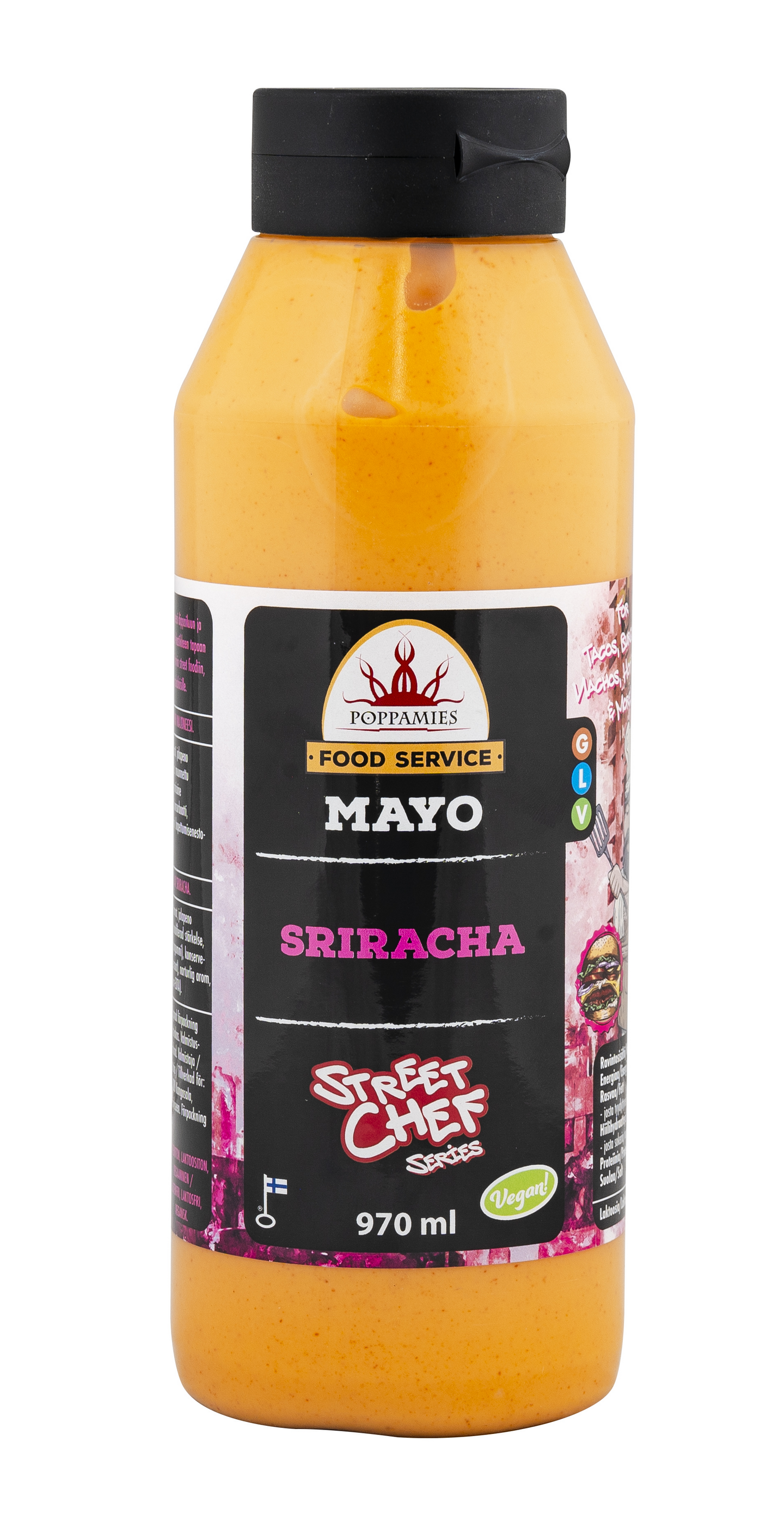 Poppamies Mayo Sriracha vegaaninen majoneesi 970ml