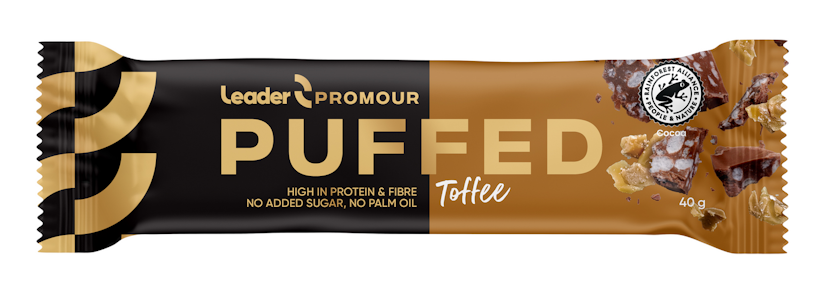 Leader Promour Puffed Toffee riisisuklaaproteiinipatukka 40g