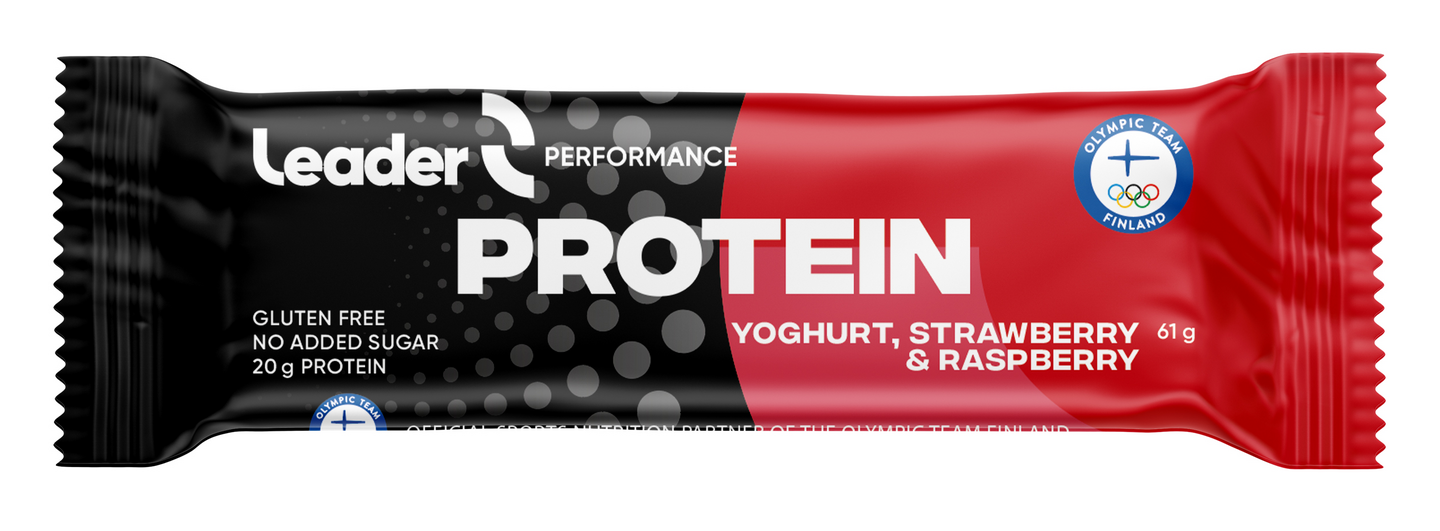 Leader Performance proteiinipatukka 61g jogurtti-mansikka-vadelma