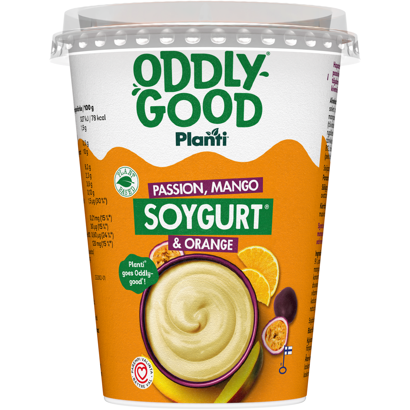 Oddlygood Planti soygurt 400g passion-mango-appelsiini