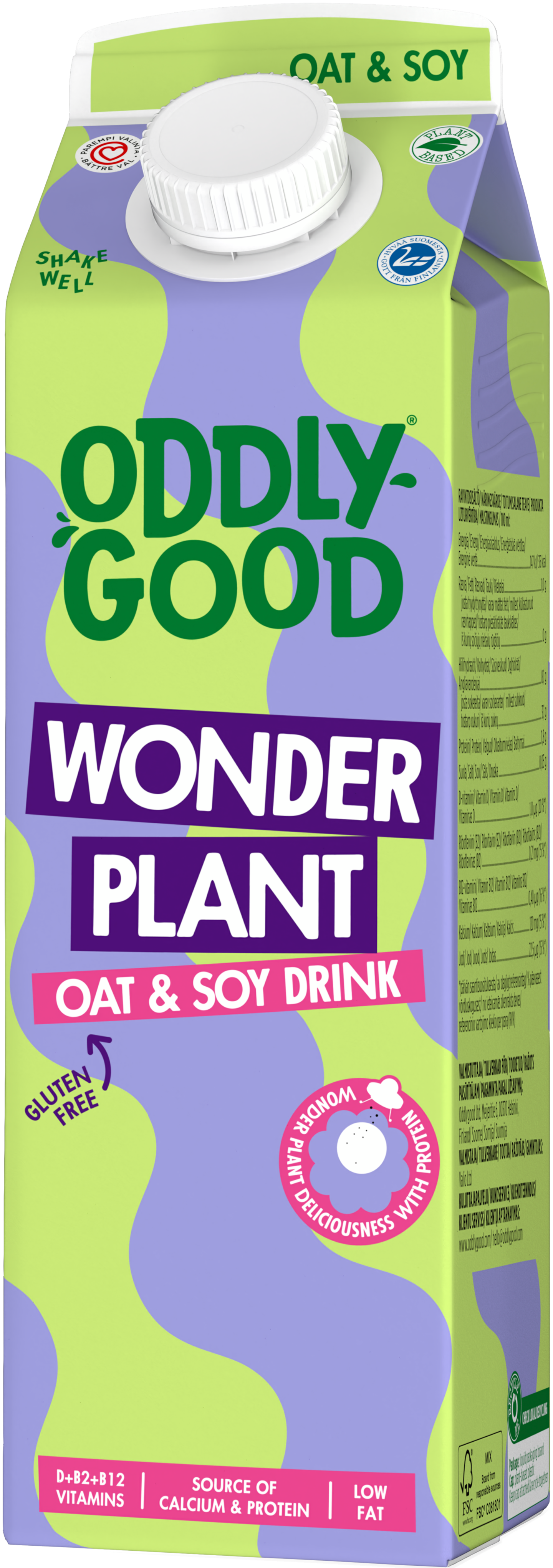 Oddlygood Wonder Plant kaura-soijajuoma 1l gluteeniton UHT