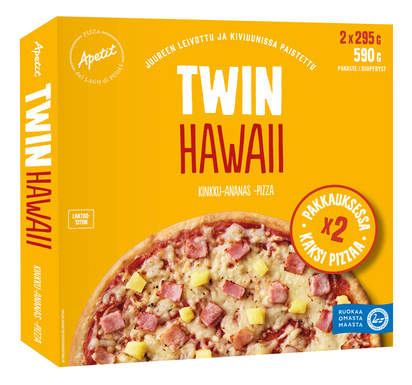 Apetit hawaii twin pizza kinkk-ananas 2x295g pakaste