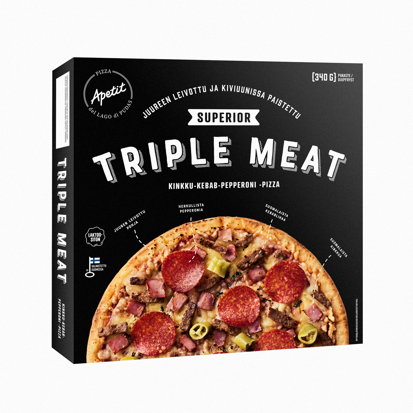 Apetit Superior Triple Meat Pizza 340g pakaste