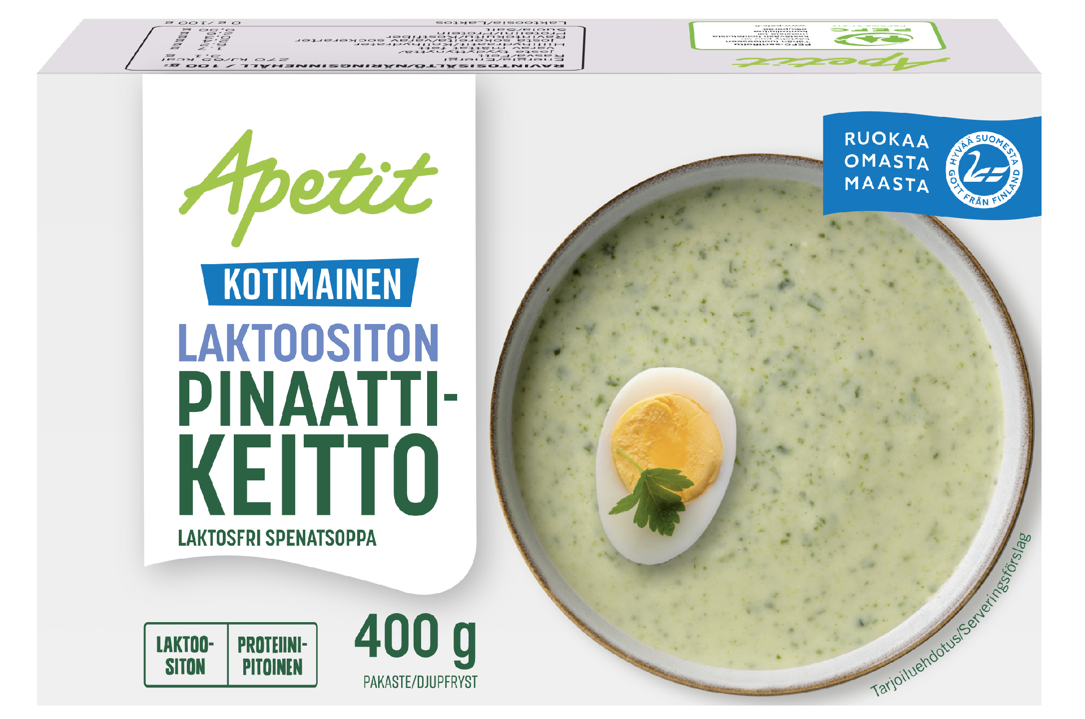 Apetit laktoositon pinaattikeitto 400g pakaste | K-Ruoka Verkkokauppa