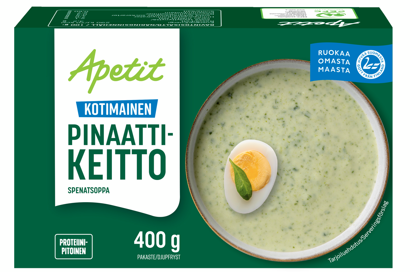 Apetit pinaattikeitto 400g pakaste | K-Ruoka Verkkokauppa