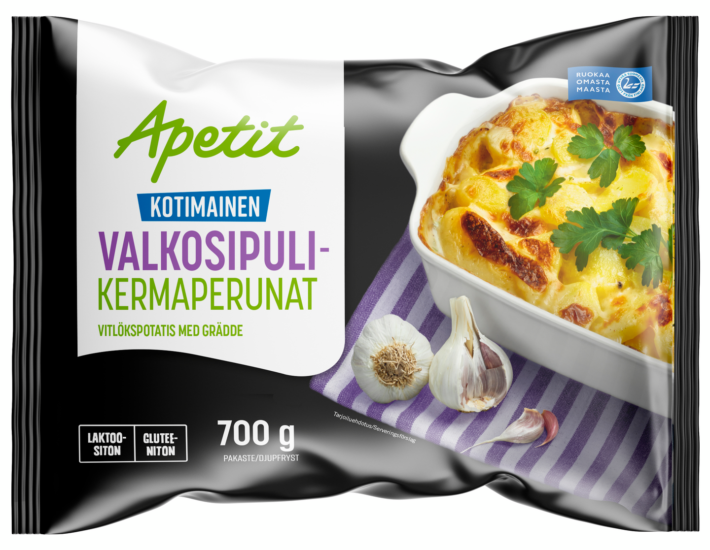 Apetit Kotimaiset valkosipulikermaperunat 700g pakaste