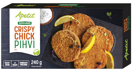 Apetit kasvisjauhispihvit crispy chick herneproteiinipihvit 4kpl 240g pakaste