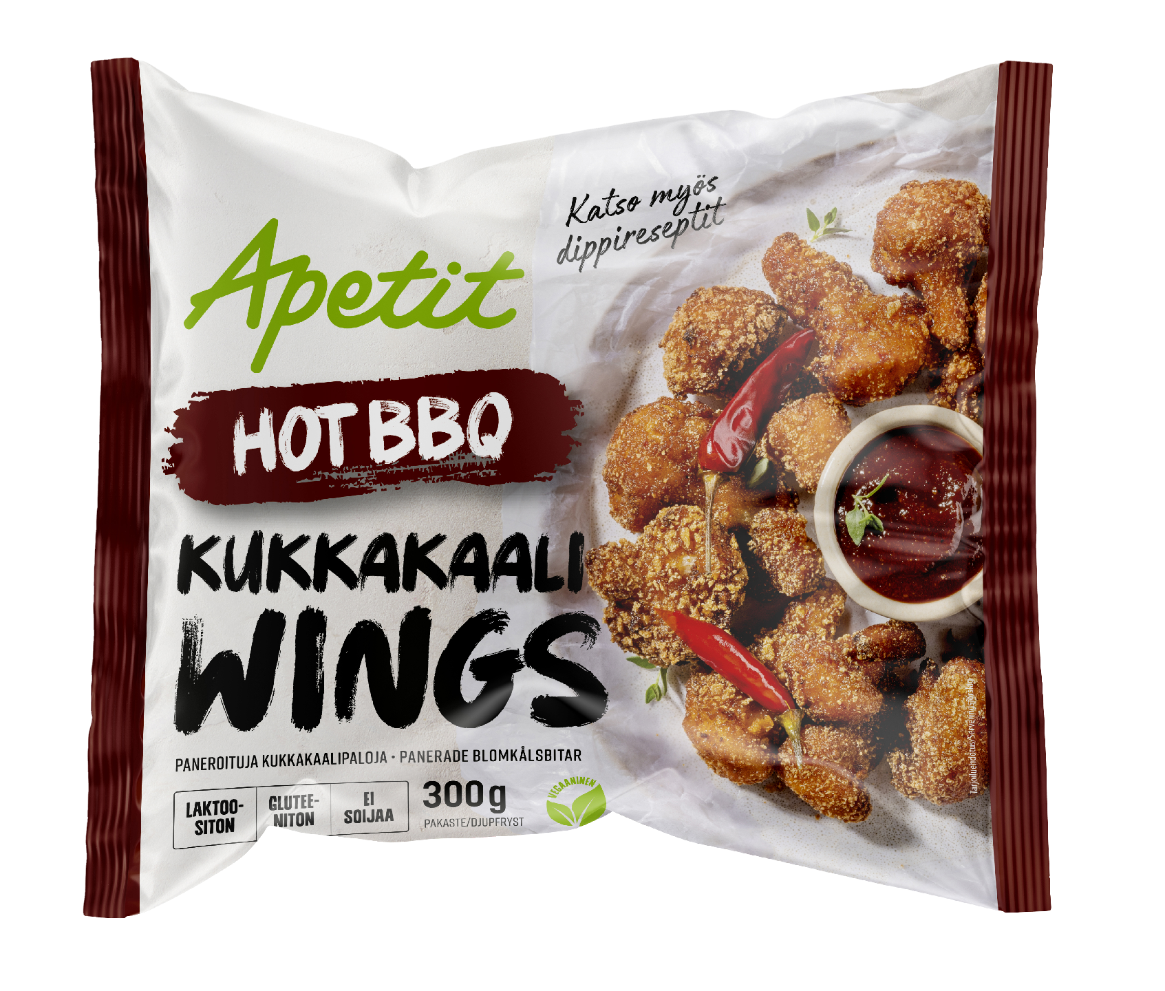 Apetit kukkakaaliwings Hot BBQ kypsä 300g pakaste