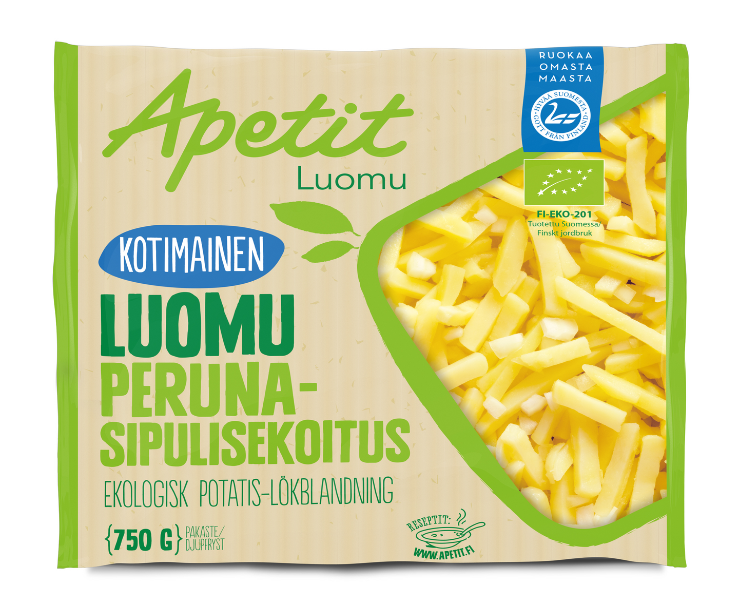 Apetit kotimainen perunasipulisekoitus 750g luomu pakaste | K-Ruoka  Verkkokauppa