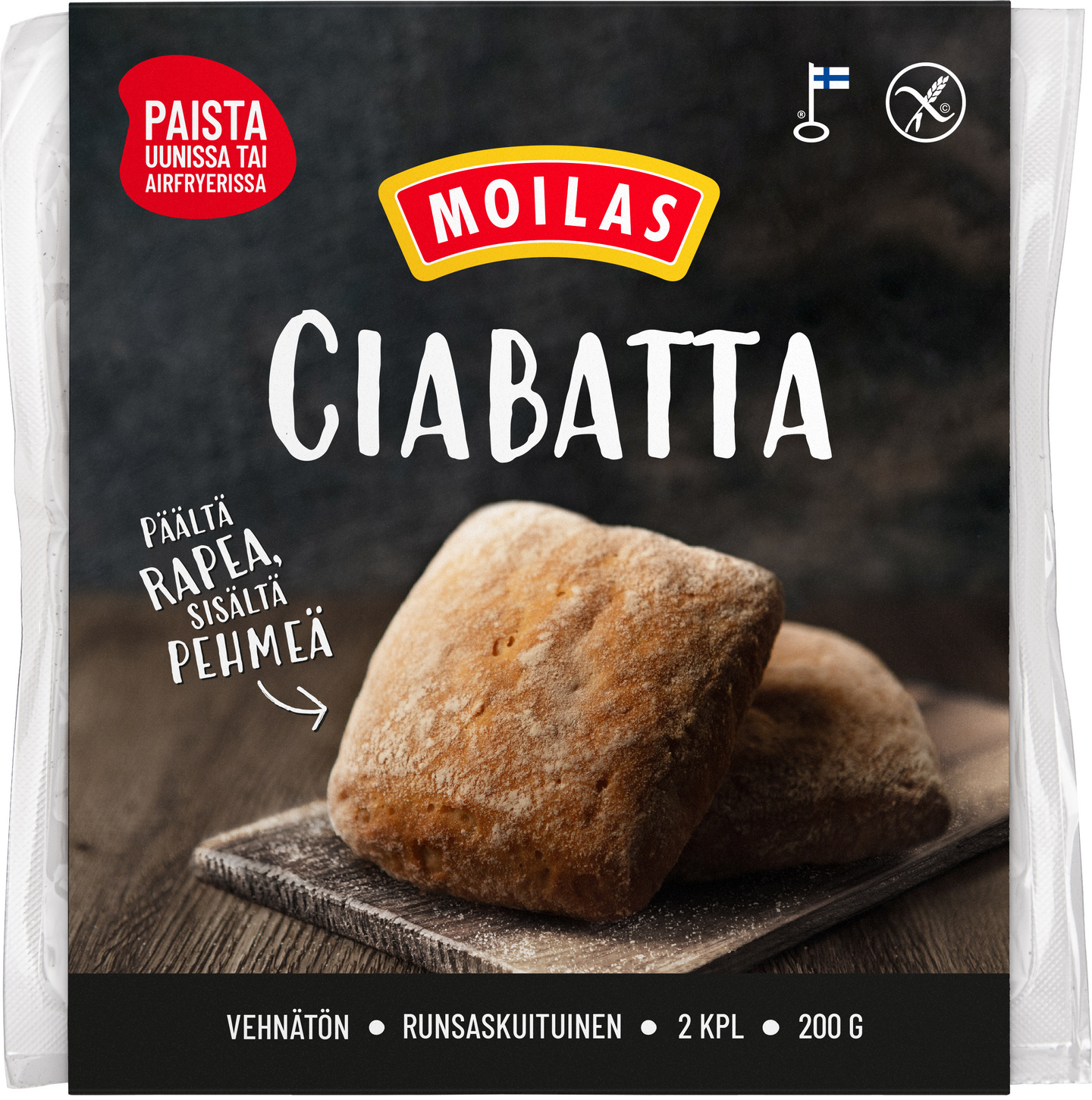 Moilas Ciabatta gluteeniton 2kpl/200g
