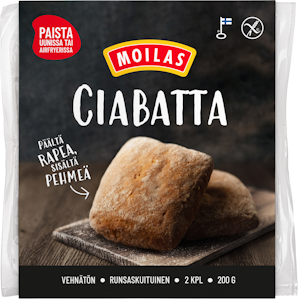 Moilas Ciabatta gluteeniton 2kpl/200g