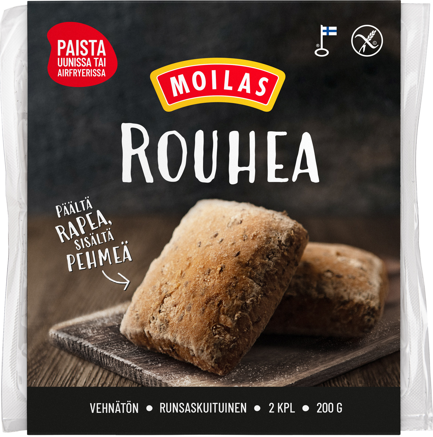 Moilas Rouhea gluteeniton siemensämpylä 2kpl/200g