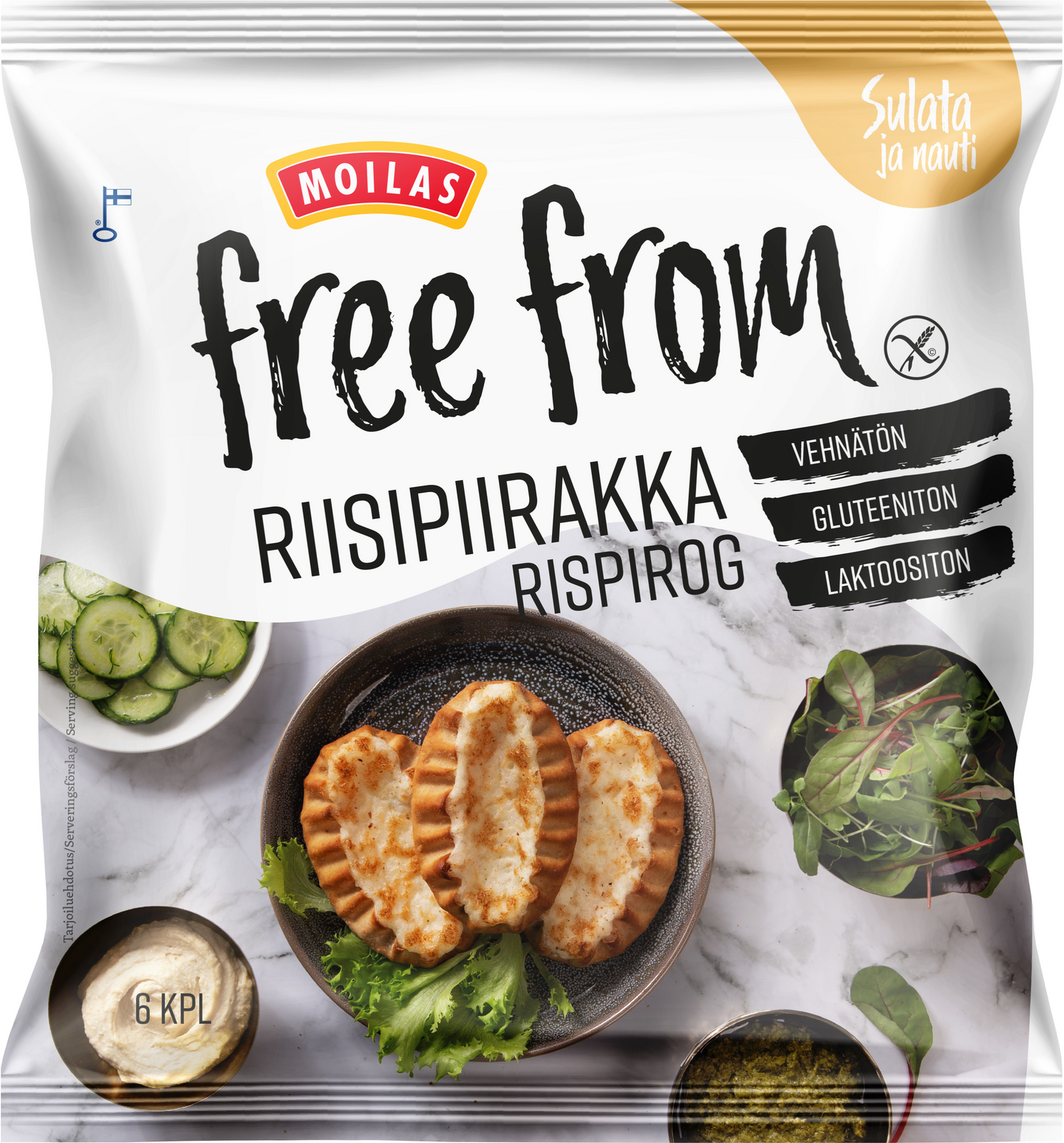 Moilas free from riisipiirakka 6/402g kypsäpakaste