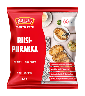 Moilas Gluten-Free riisipiirakka 5kpl 325g kypsä pakaste