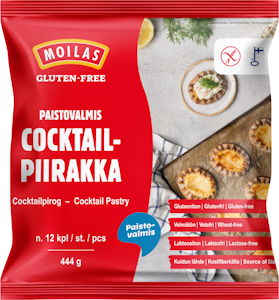 Moilas Gluten-Free Cocktailpiirakka n. 12kpl/444g paistovalmis pakaste