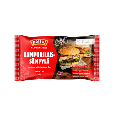 Moilas hampurilaissämpylä 2kpl/160g gluteeniton, pakaste