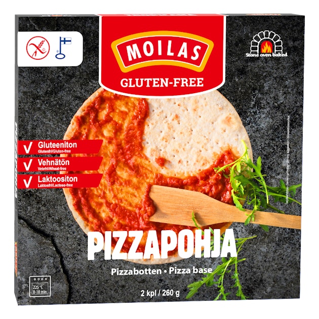 Moilas pizzapohja 2kpl/260g gluteeniton pakaste | K-Ruoka Verkkokauppa