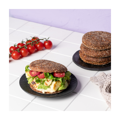 Moilas Gluten-Free tumma pyöreä palaleipä halkaistu 80g yksittäispakattu kypsä pakaste