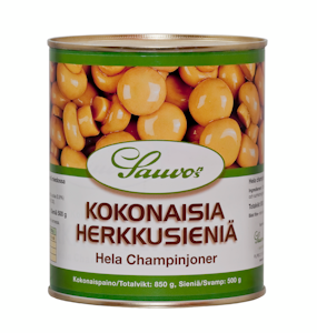 Sauvon kokonaisia herkkusieniä miedossa suolaliemessä 850/500g