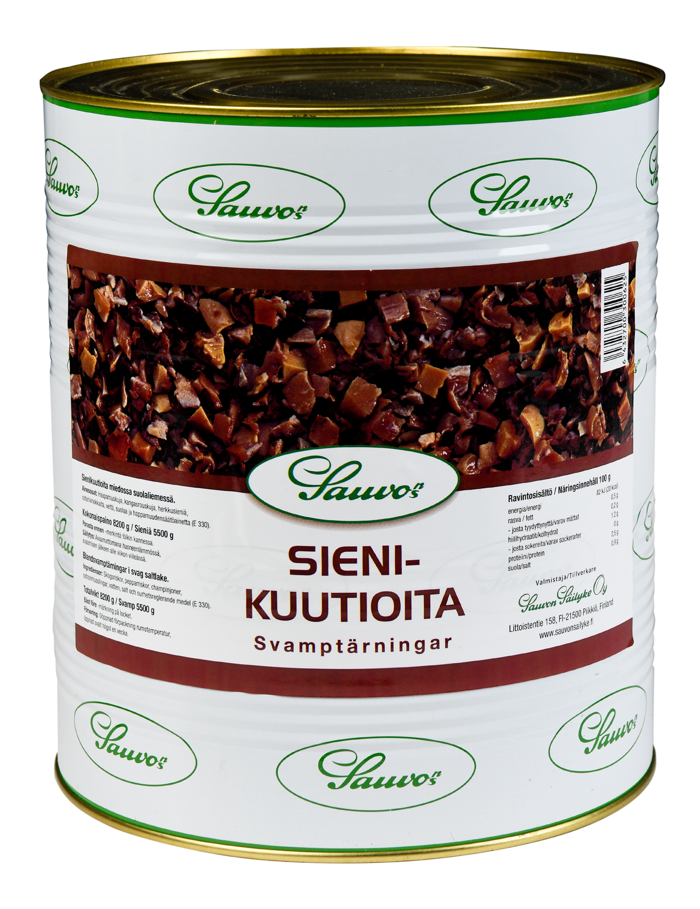 Sauvon Sienikuutioita miedossa suolaliemessä 8,2/5,5kg