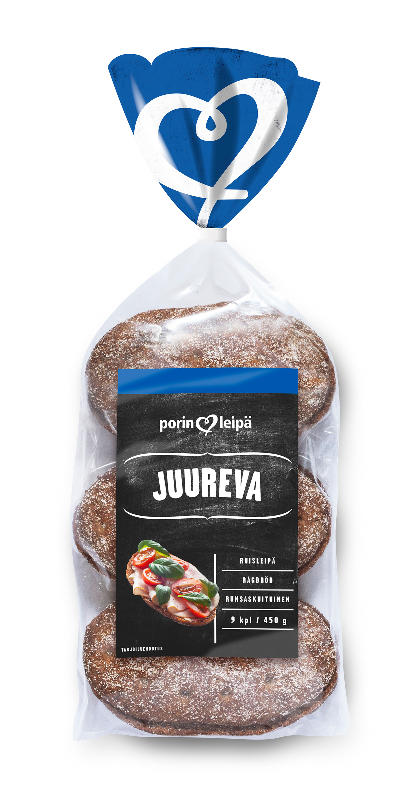 Porin leipä Juureva 9kpl/450g